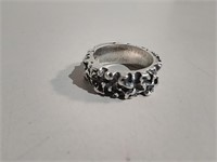 Sterling Silver Chunky Ring Sz 7.5 Stamped