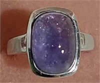 Sterling Silver Natural Sapphire Ring Sz 8 W/