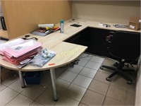 Corner Desk w/ File Cabinets