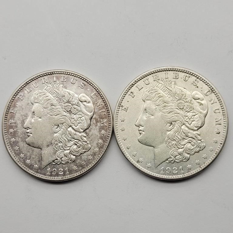 1921 & 1921 D MORGAN SILVER DOLLARS