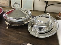 PAIR OF SILVERPLATE SERVING DISHES
