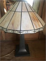 Stain Glass Leaded Two Bulb Lamp