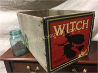 Old wooden Witch brand wooden shipping crate