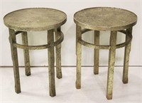 Pair of Gilded Finish Side Tables
