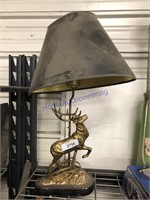 Brass deer table lamp