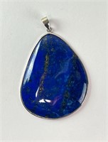 Large Sterling Lapis Pendant 25 Grams