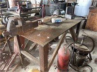 Metal Work Table with Vise