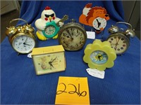 7 misc decorative alarm clocks