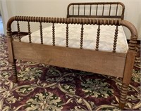 Antique 48" Oak Spindle Bed w/ Mattress