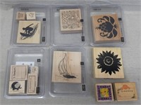 C12) 13 Stampin Up Wood Stamps Surfer Boat Simba