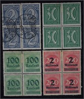 Germany Hyperinflation Mint Plate Blocks, Postal,