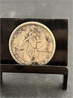 1909 1 Peso Filipinas Coin