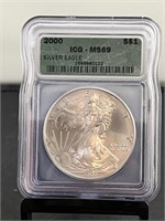 2000 American Silver Eagle ICG MS 69