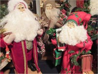 3 Assorted Lynn Haney Santa Figures, 2 w/ Tag