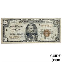 FR. 1880-D 1929 $50 FRBN CLEVELAND, OH VF