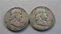 2- 1951 Ben Franklin Half Dollars (S)