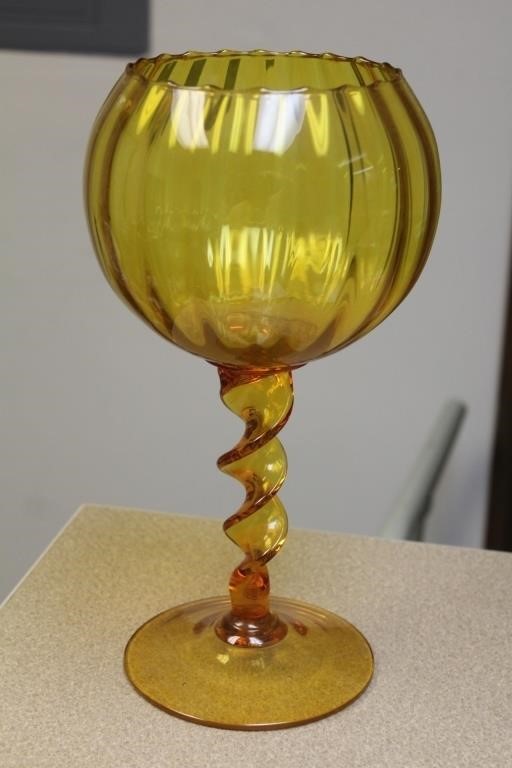 Amber Colour Glass Goblet/Bowl