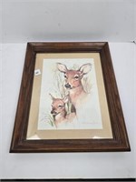 Signed Paul Whitney Hunter Deer Picture
