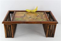 Vintage Bamboo & Birds Folding Tray