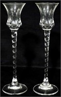 Pr Mikasa Crystal Candleholders 9.5"