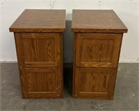 (2) Matching Wooden File Cabinets