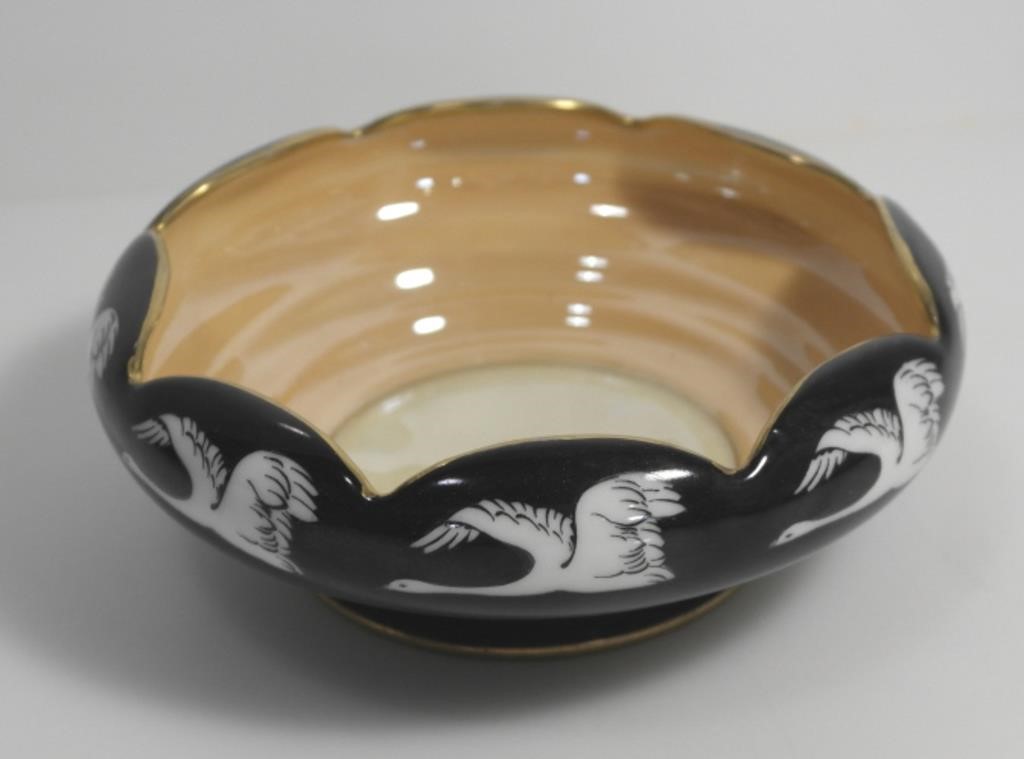 VINTAGE RS GERMANY PORCELAIN BOWL W/SWANS