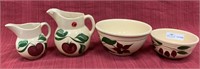 4 pc Watt Ovenware Apple pattern, 2 pitchers, 2