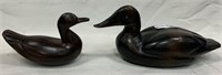 2 Rosewood duck decoys