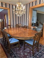 Antique Quarter Sawn Oak Dining Table & Chairs