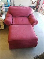 Large Oversized Maroon Upholstered Chair