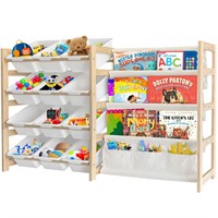 EXPERLAM Toy Storage Organizer with Bookshelf - 12