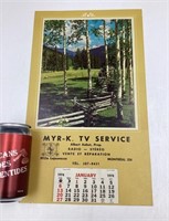 Calendrier MYR-K TV service, 1974, complet
