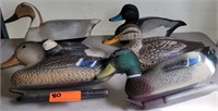 Group of Duck Decoys and Framed Wildlife Art
