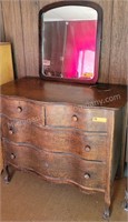 Antique Quartersawn Oak Serpentine Dresser