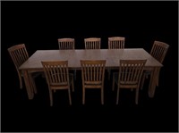 Large Modern Dining Table & Eight Chairs