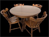 Vintage Tell City Maple Dining Table & Four Chairs