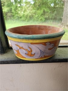 Painted clay Planter