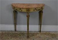 Antique Italian demi lune console table