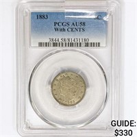 1883 Liberty Victory Nickel PCGS AU58 With Cents