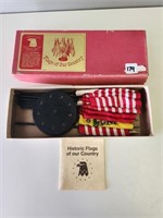 10 Vtg Annin Miniature Flags of Our Country Desk