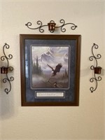 Eagle print and wall decor