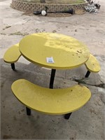 Metal Round Picnic Table, Yellow