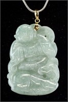 Burma Green Jadeite Lohan Necklace w/Gold Clasp