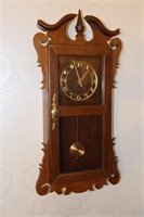 Homemade Wooden Wall Clock 29" Tall (not tested),