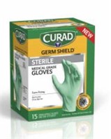 (2) Curad GermShield Sterile Nitrile Exam Gloves,