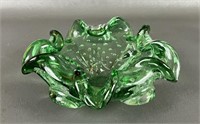 Vtg Murano Bullicante Bubble Art Glass Ash Tray