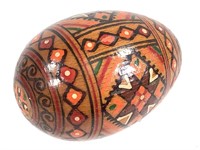Vintage Hand Painted Wooden Egg