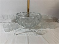 L.E. Smith Glass Punch Bowl