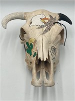 Hand Painted Bull Skull
