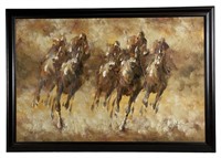 Impressionist Horse Racing Oil Painting